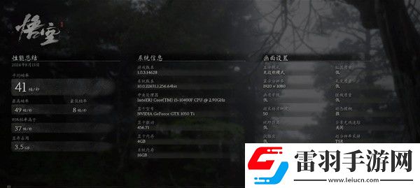 黑神話悟空1050Ti能玩嗎
