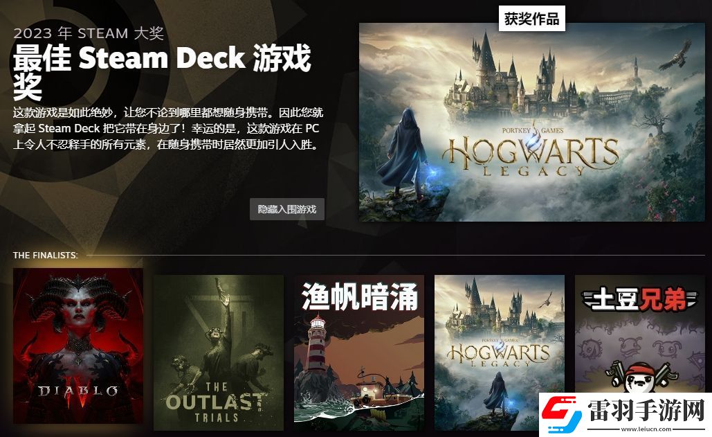 Steam年度大獎公布