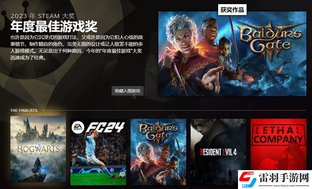 Steam年度大獎公布