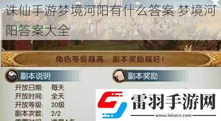 誅仙手游夢(mèng)境河陽(yáng)有什么答案