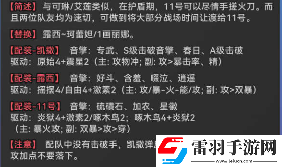 絕區(qū)零凱撒火隊搭配技巧