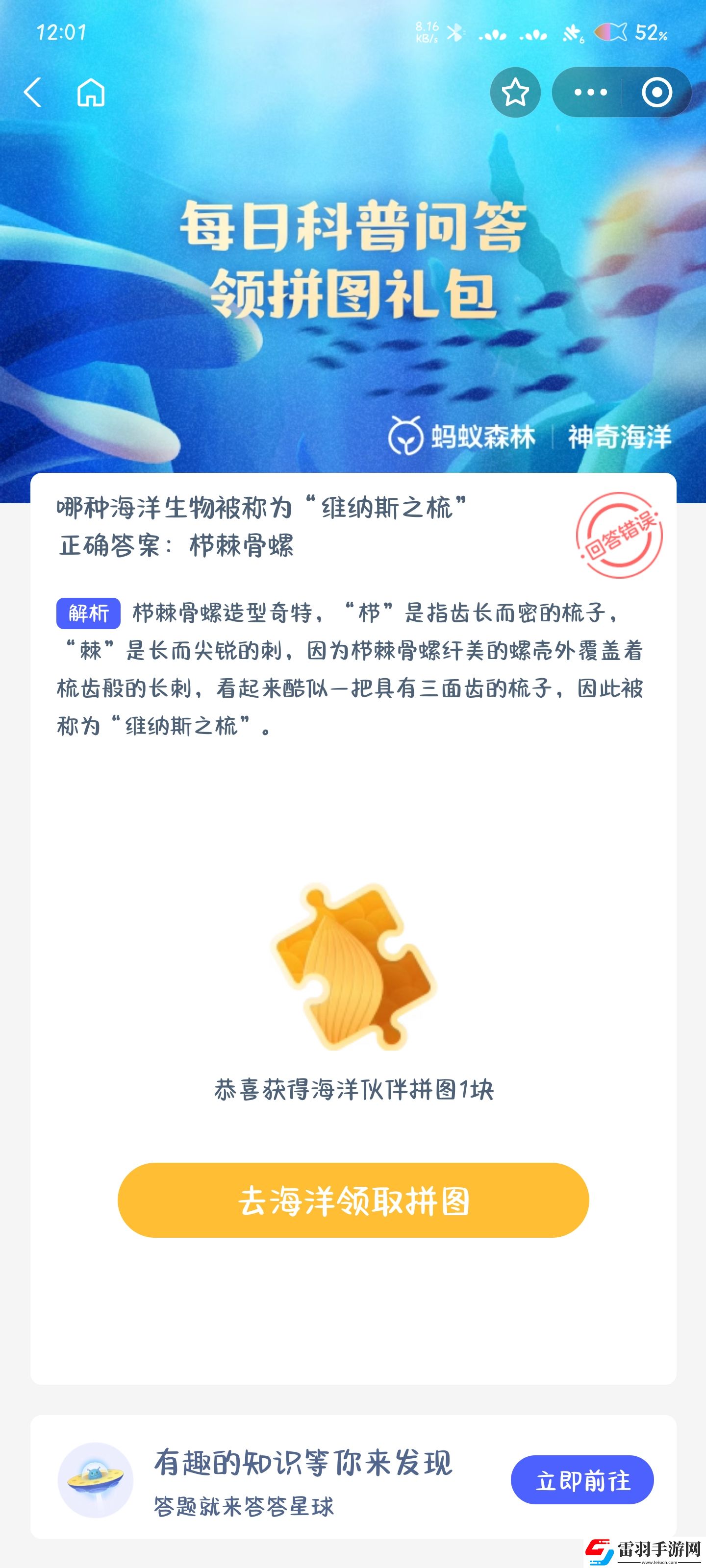 哪種海洋生物被稱為維納斯之梳