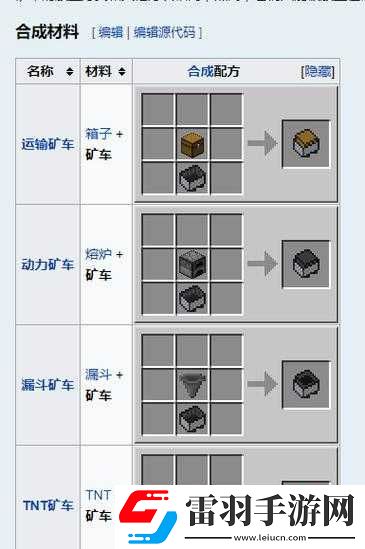 我的世界運輸?shù)V車作用攻略及合成方法詳細介紹