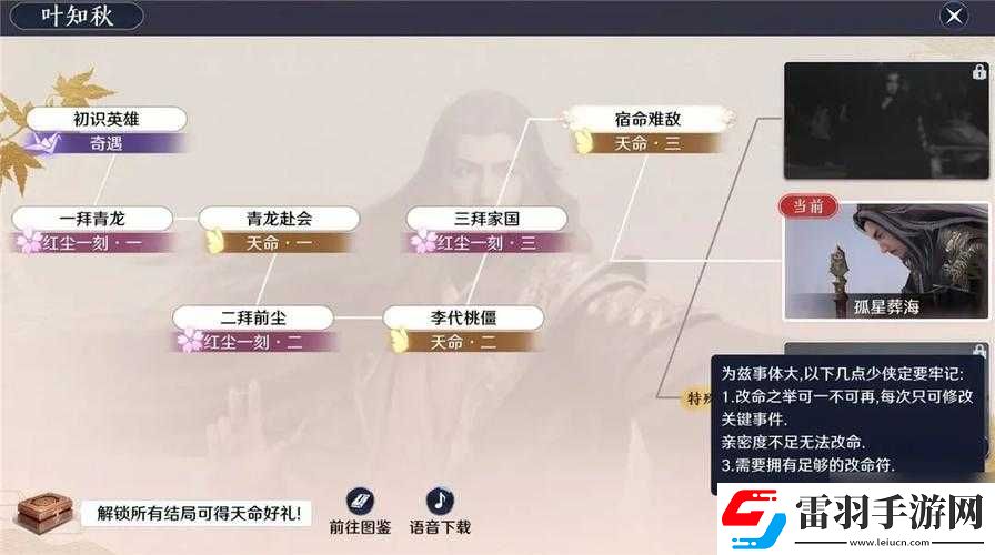 天涯明月刀手游主線結(jié)局解鎖攻略