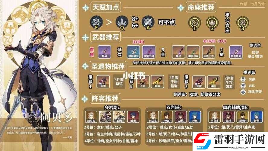 原神阿貝多培養(yǎng)建議