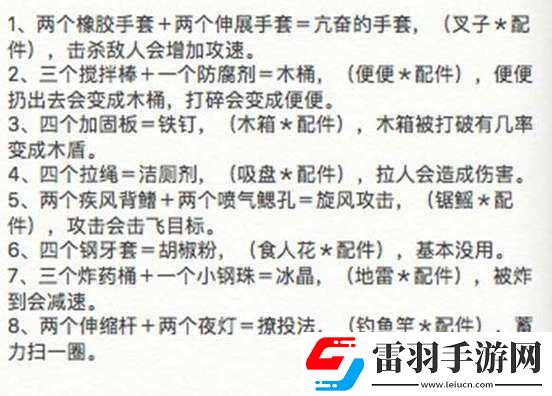 奇葩戰(zhàn)斗家配件搭配公式大放送