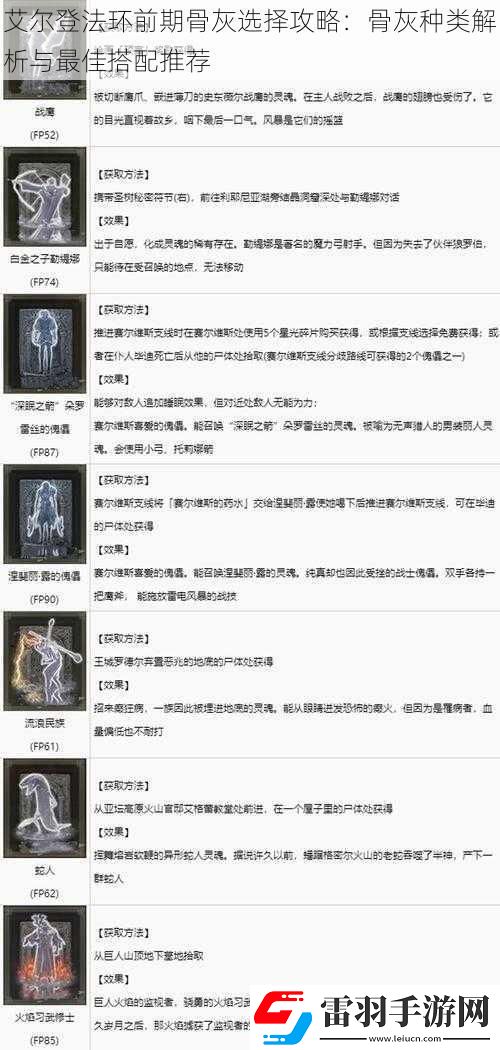 艾爾登法環(huán)前期骨灰選擇攻略