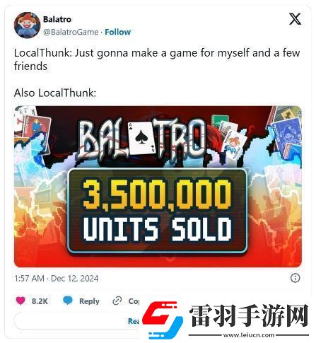 小丑牌全球所有平臺(tái)銷量達(dá)350萬(wàn)份